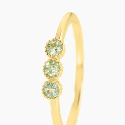 Bague Poem Argent Jaune Péridot