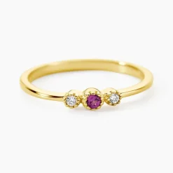 Bague Poem Argent Jaune Rhodolite Oxyde De Zirconium