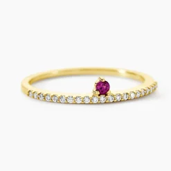 Bague Poem Argent Jaune Rhodolite Oxyde De Zirconium