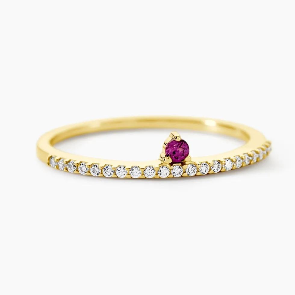 Bague Poem Argent Jaune Rhodolite Oxyde De Zirconium