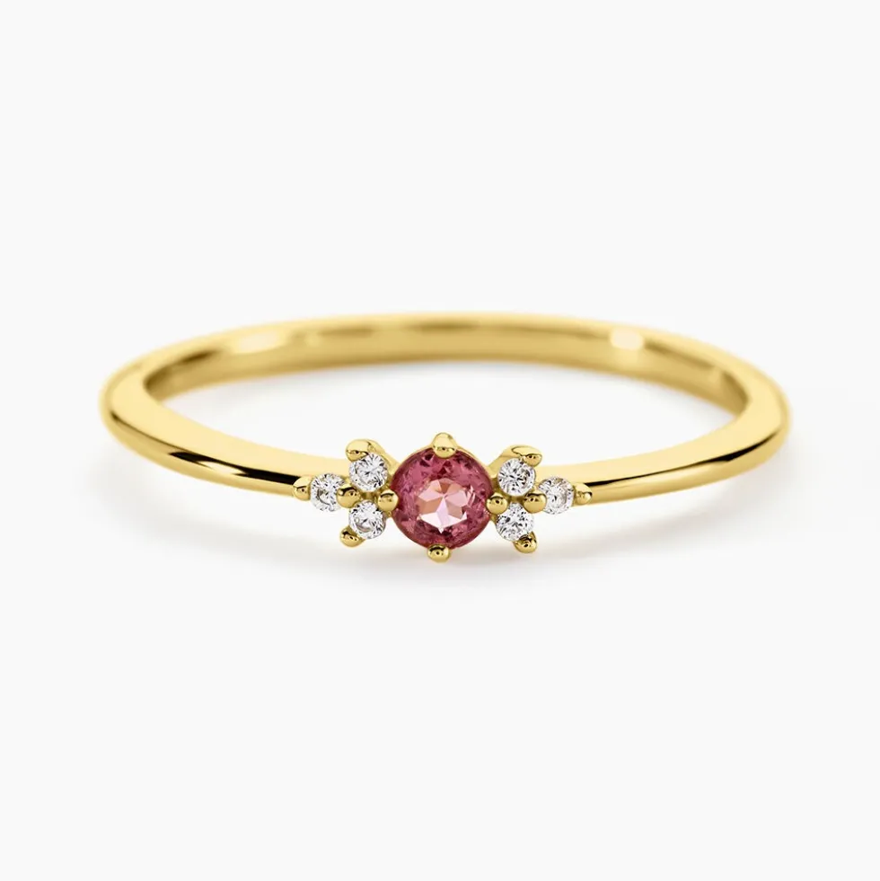 Bague Poem Argent Jaune Tourmaline Oxyde De Zirconium