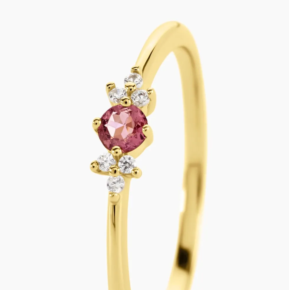 Bague Poem Argent Jaune Tourmaline Oxyde De Zirconium