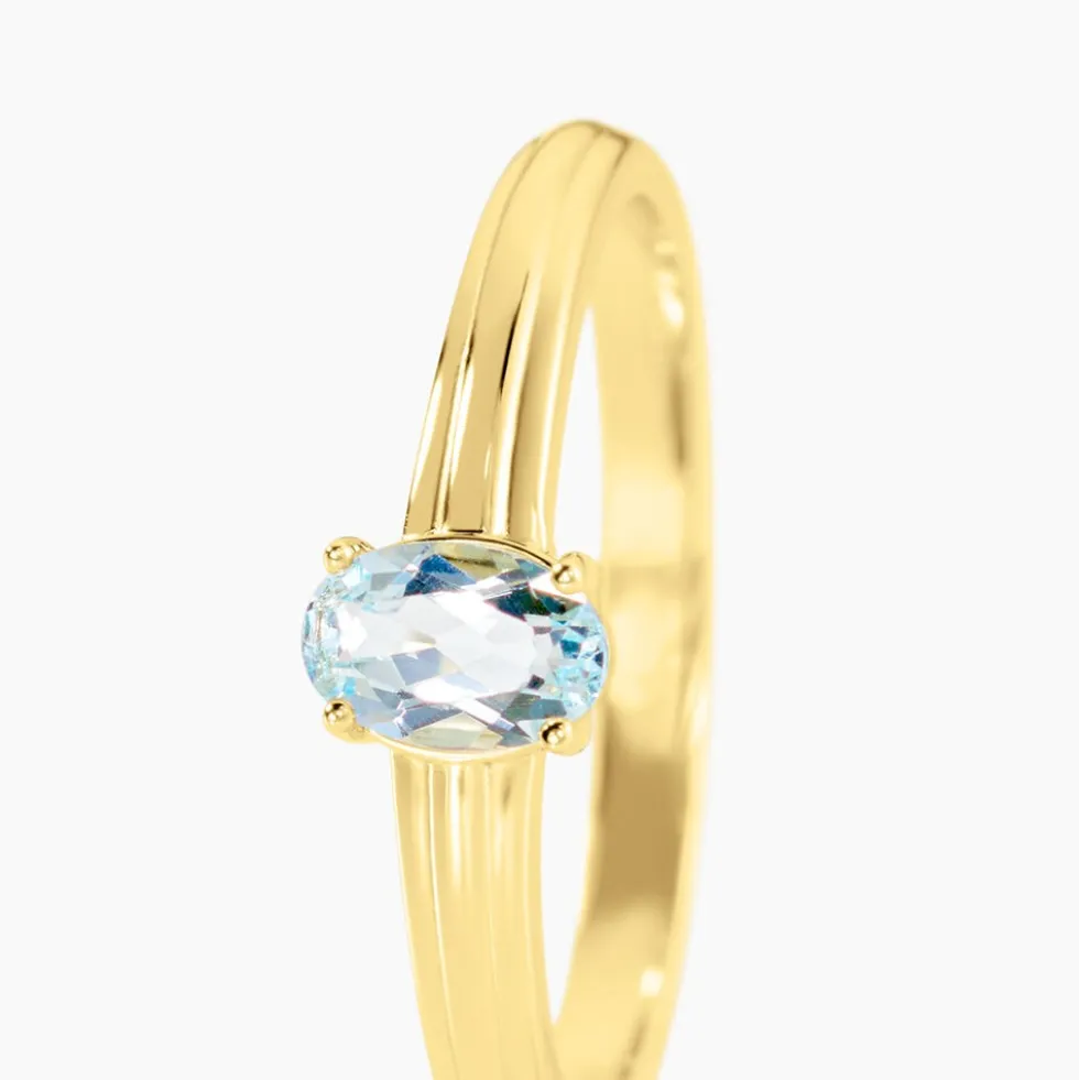 Bague Poem Argent Jaune Topaze