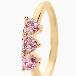 Bague Poésie Rosée Love Plaque Or Jaune Oxyde De Zirconium