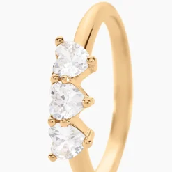 Bague Poésie Rosée Plaque Or Jaune Oxyde De Zirconium