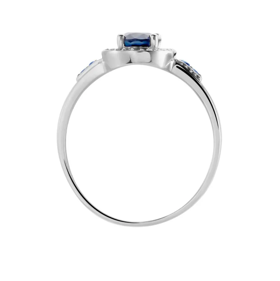 Bague Primevere Or Blanc Saphir Et Diamant