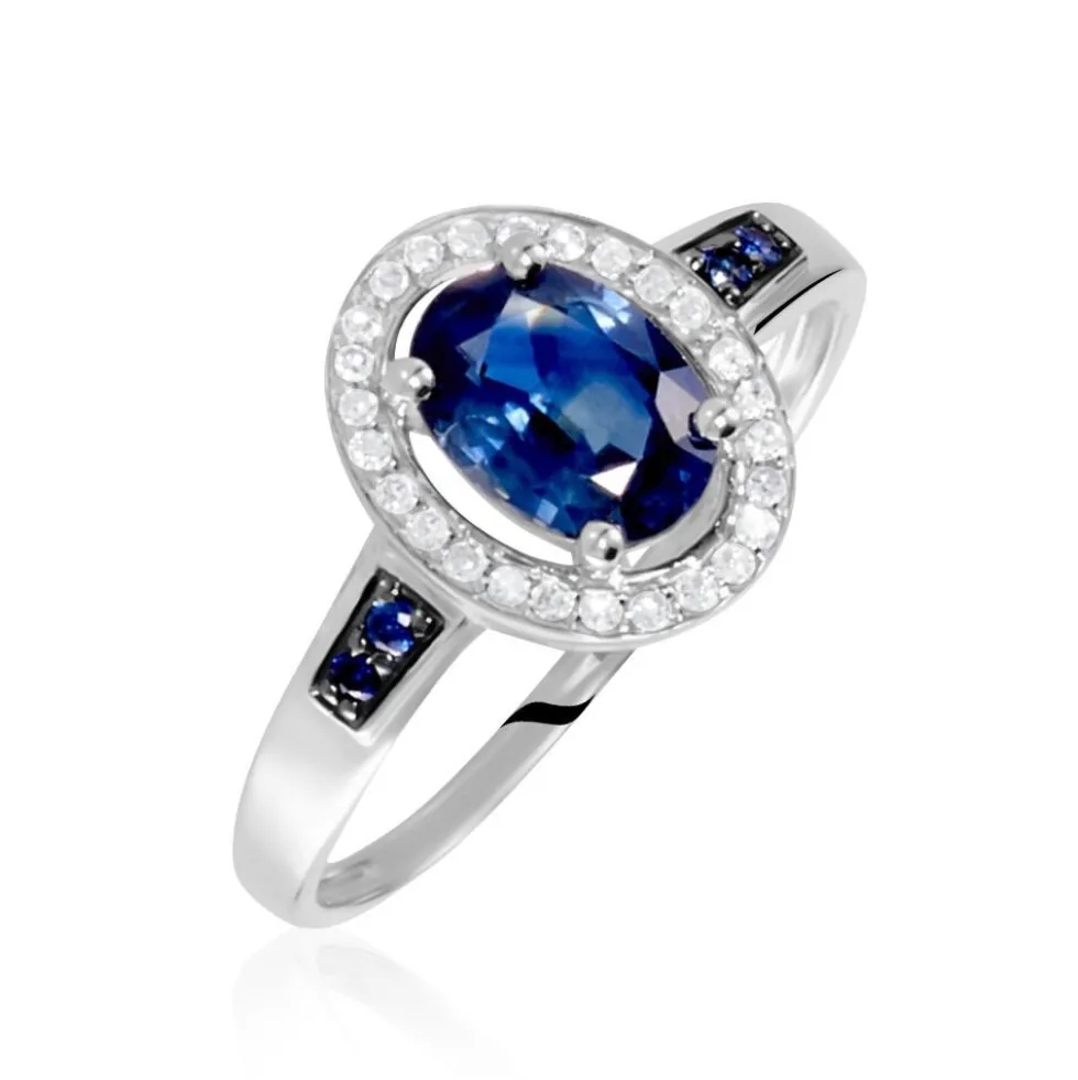 Bague Primevere Or Blanc Saphir Et Diamant
