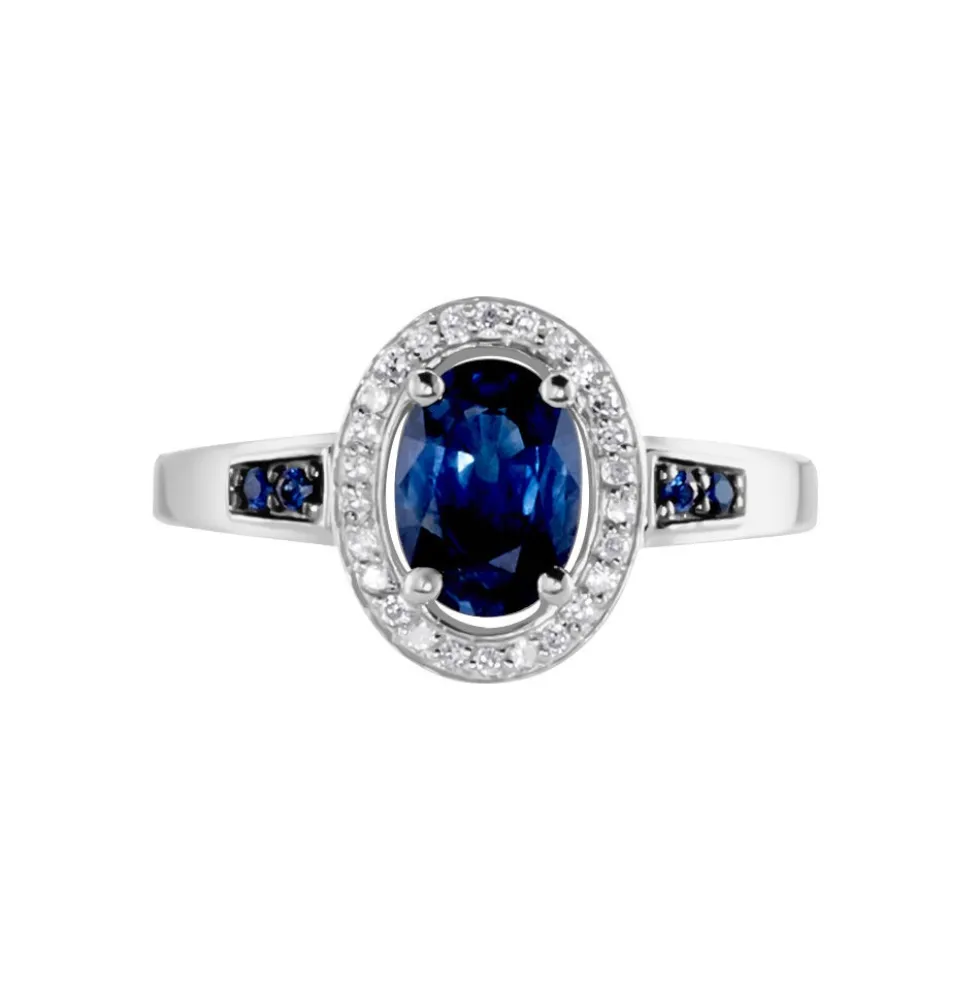 Bague Primevere Or Blanc Saphir Et Diamant