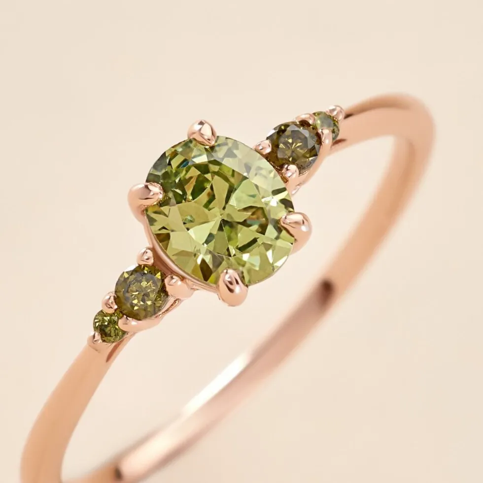 Bague Rainbow Argent Rose Oxyde De Zirconium