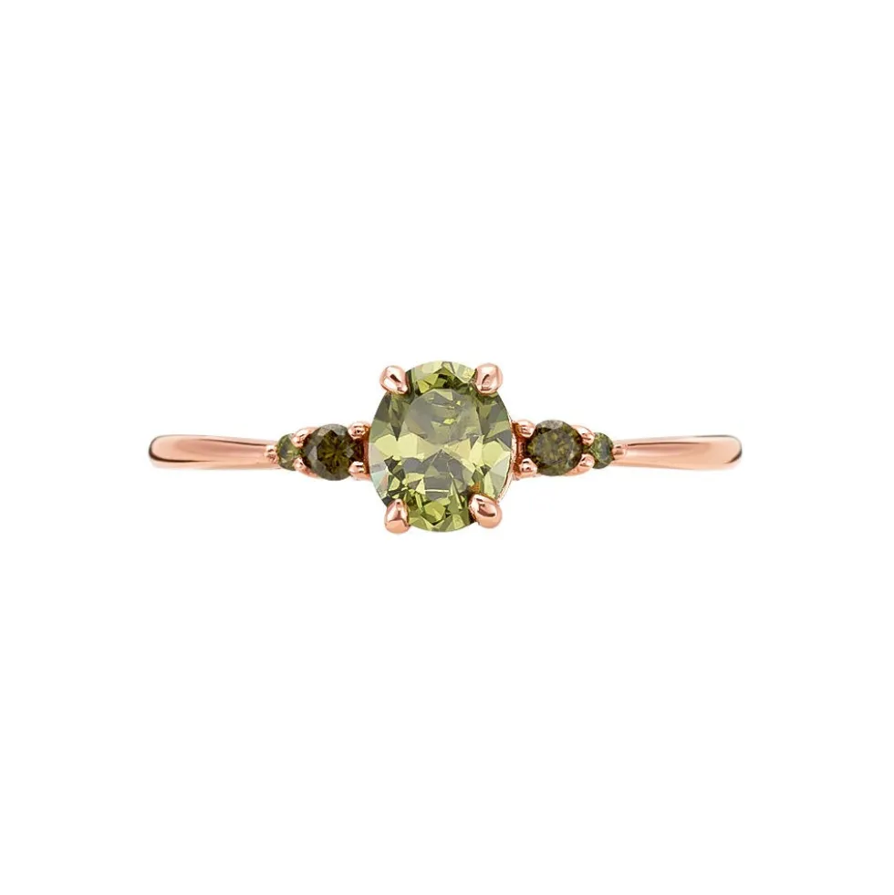 Bague Rainbow Argent Rose Oxyde De Zirconium