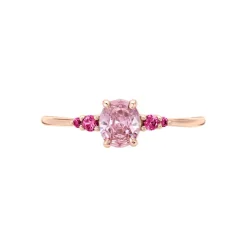 Bague Rainbow Argent Rose Oxyde De Zirconium