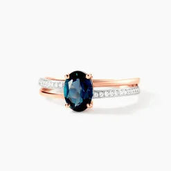 Bague Sarika Or Rose Topaze Et Oxyde De Zirconium