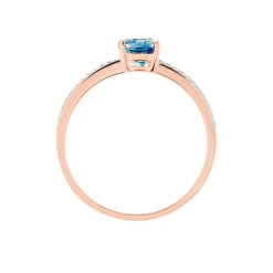 Bague Sarika Or Rose Topaze Et Oxyde De Zirconium