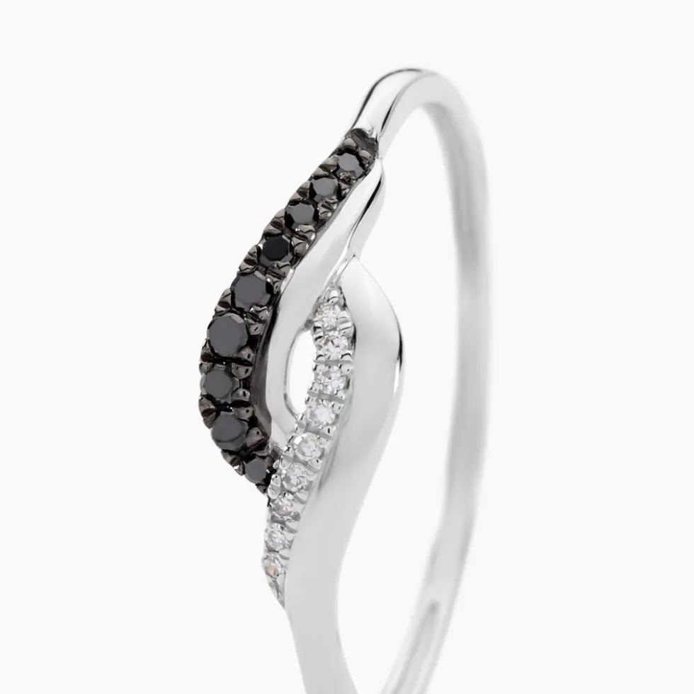 Bague Sculptural Or Blanc Diamant