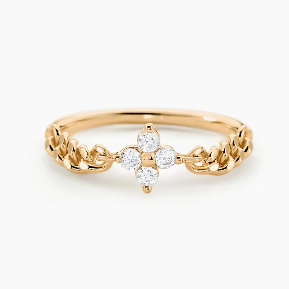 Bague Serenity Plaque Or Jaune Oxyde De Zirconium