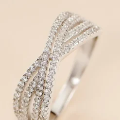 Bague Sharise Argent Blanc Oxyde De Zirconium