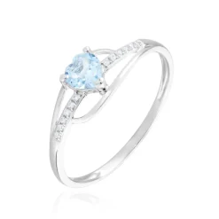 Bague Silucia Or Blanc Topaze Et Oxyde De Zirconium