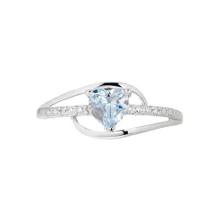 Bague Silucia Or Blanc Topaze Et Oxyde De Zirconium