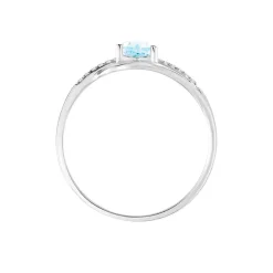 Bague Silucia Or Blanc Topaze Et Oxyde De Zirconium
