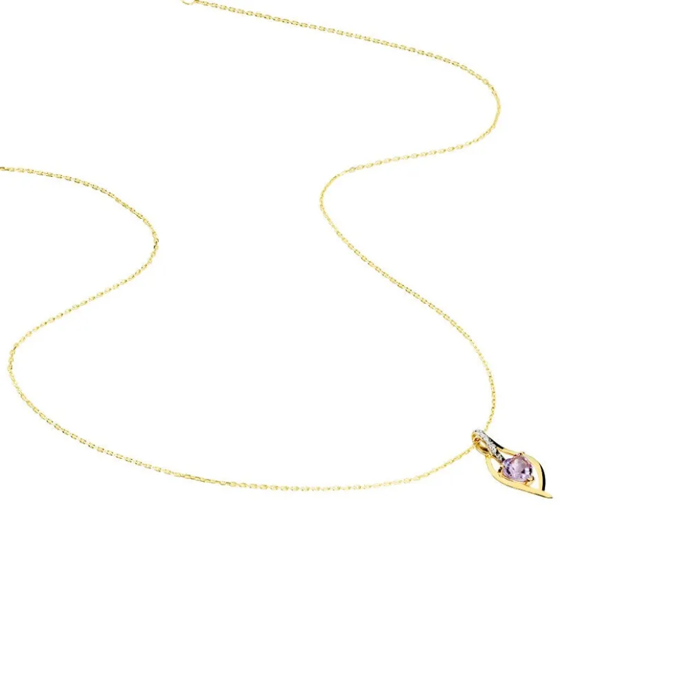 Bague Silucia Or Jaune Amethyste Et Oxyde De Zirconium