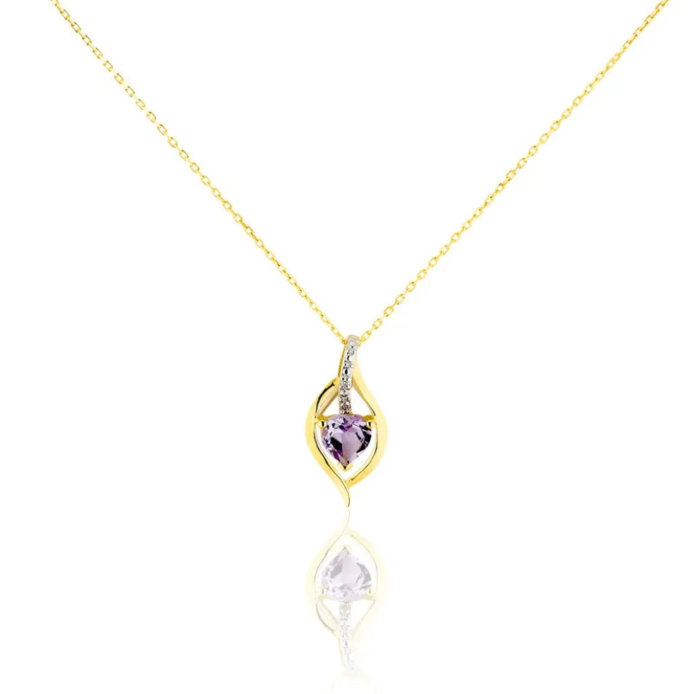 Bague Silucia Or Jaune Amethyste Et Oxyde De Zirconium