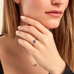 Bague Silucia Or Jaune Topaze Oxyde De Zirconium