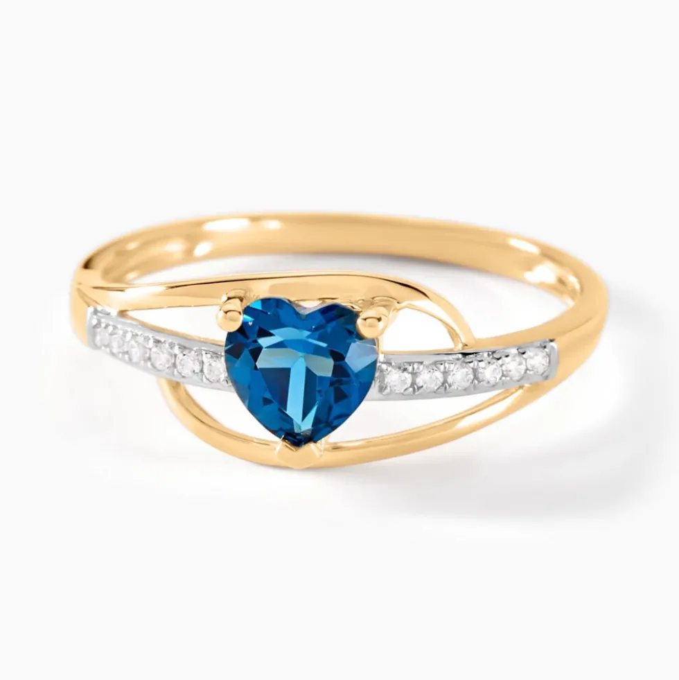 Bague Silucia Or Jaune Topaze Oxyde De Zirconium