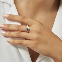 Bague Simma Or Jaune Saphir Et Diamant