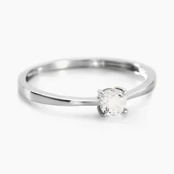 Bague Solitaire Abriel Or Blanc Oxyde De Zirconium