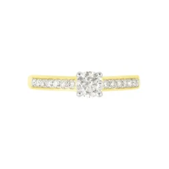 Bague Solitaire Accompagné Aramis Or Jaune Diamant Synthétique
