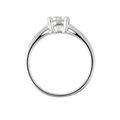 Bague Solitaire Accompagné Aramis Or Blanc Diamant Synthétique