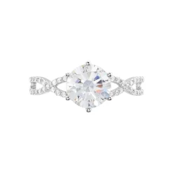Bague Solitaire Alassane Or Blanc Oxyde De Zirconium
