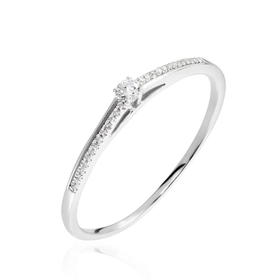 Bague Solitaire Alexandra Or Blanc Diamant