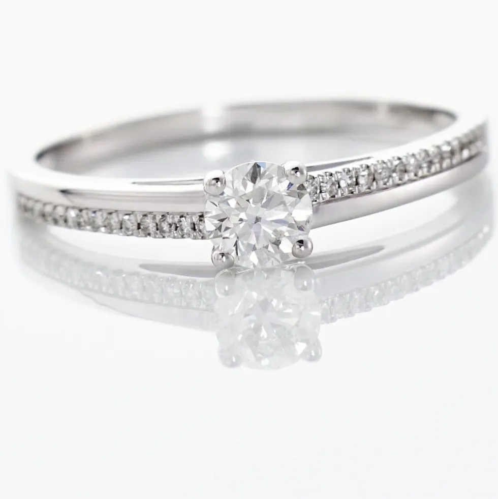 Bague Solitaire Alexandra Or Blanc Diamant