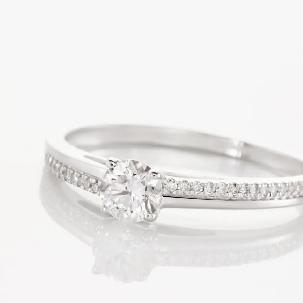 Bague Solitaire Alexandra Or Blanc Diamant