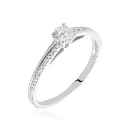 Bague Solitaire Alexandra Or Blanc Diamant