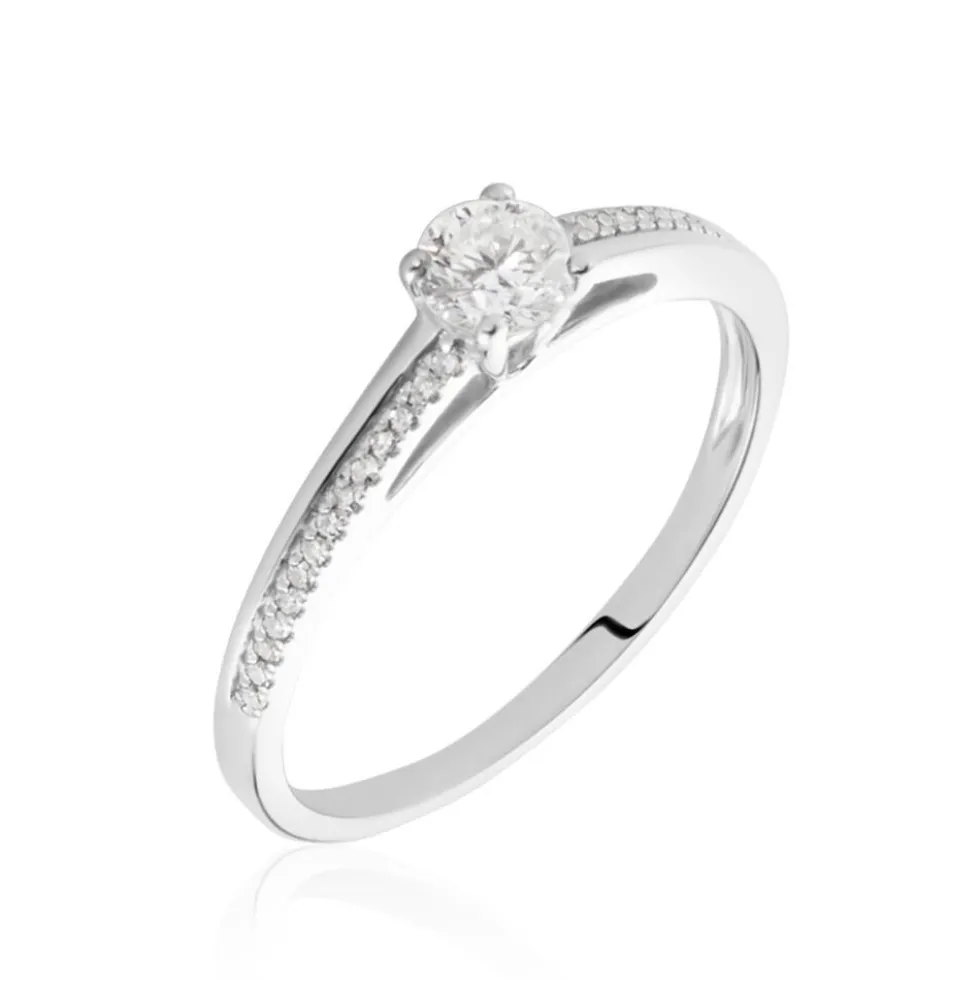 Bague Solitaire Alexandra Or Blanc Diamant