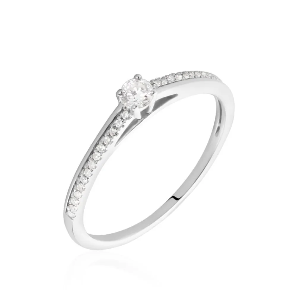 Bague Solitaire Alexandra Or Blanc Diamant