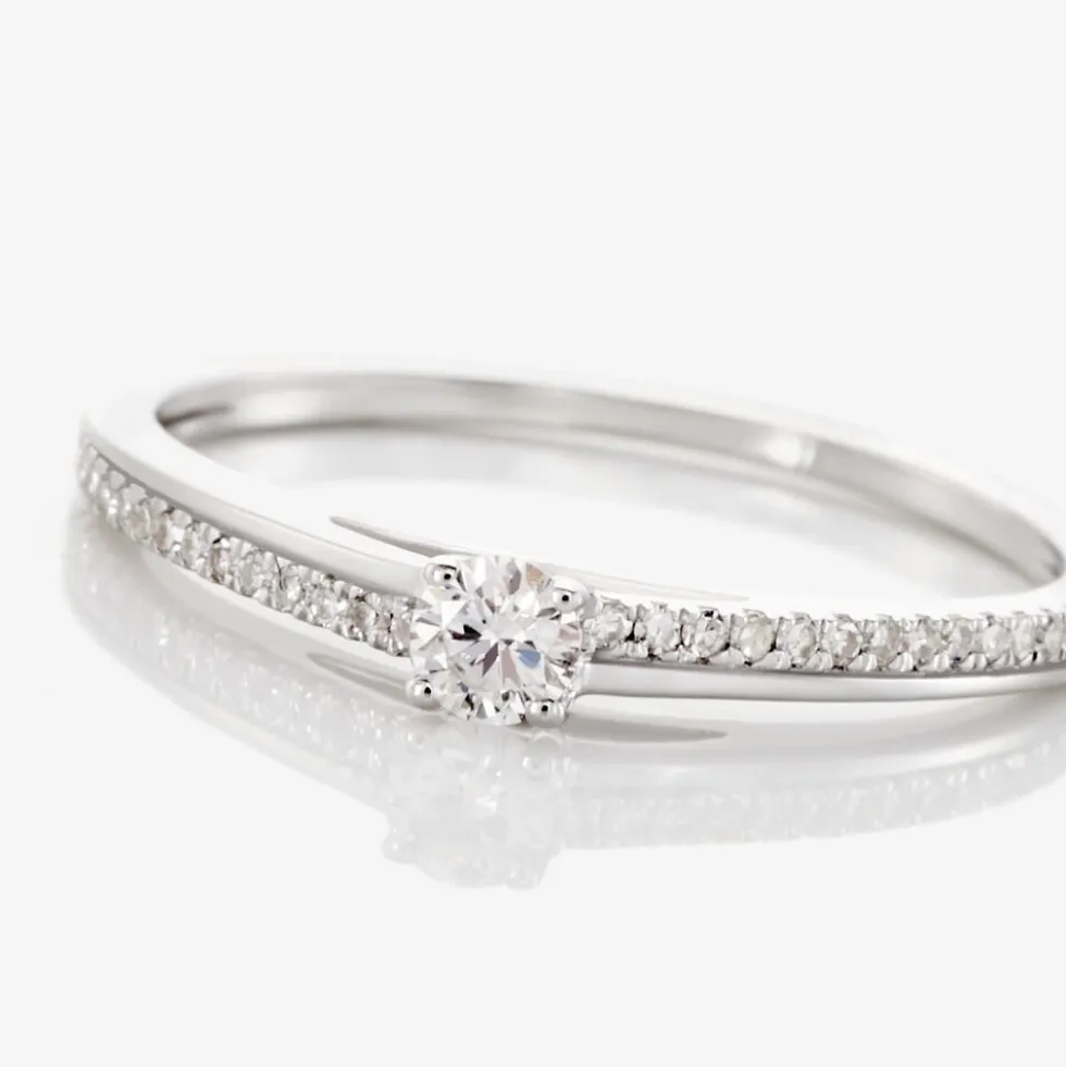 Bague Solitaire Alexandra Or Blanc Diamant