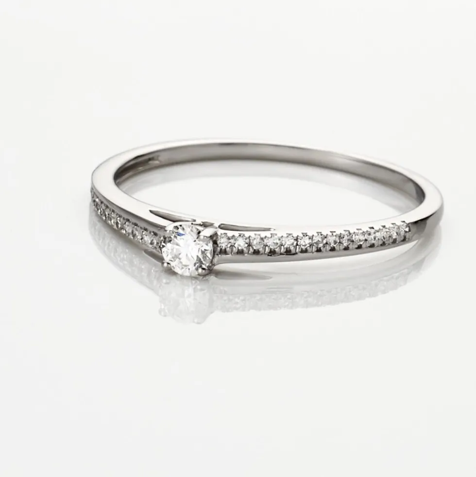 Bague Solitaire Alexandra Or Blanc Diamant