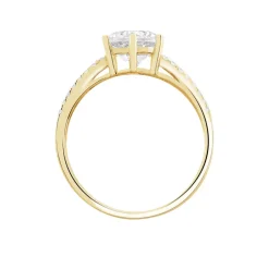 Bague Solitaire Alexendra Or Jaune Oxyde De Zirconium