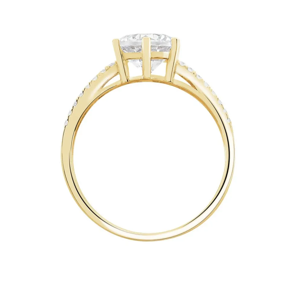 Bague Solitaire Alexendra Or Jaune Oxyde De Zirconium