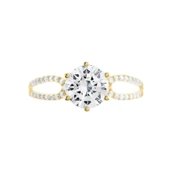 Bague Solitaire Alexendra Or Jaune Oxyde De Zirconium