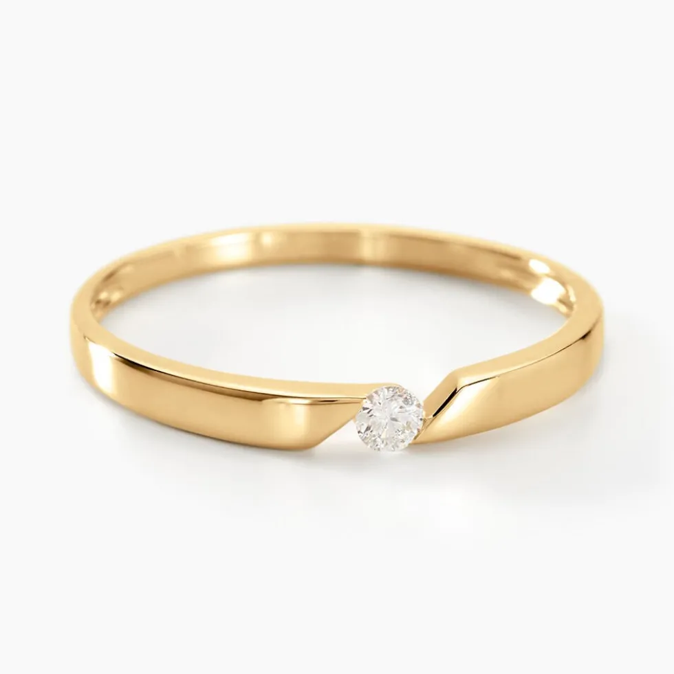 Bague Solitaire Anilie Or Jaune Diamant