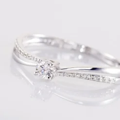 Bague Solitaire Asia Or Blanc Diamant