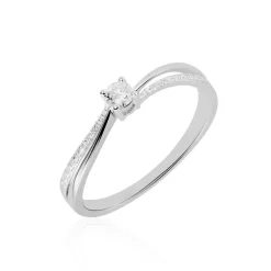 Bague Solitaire Asia Or Blanc Diamant