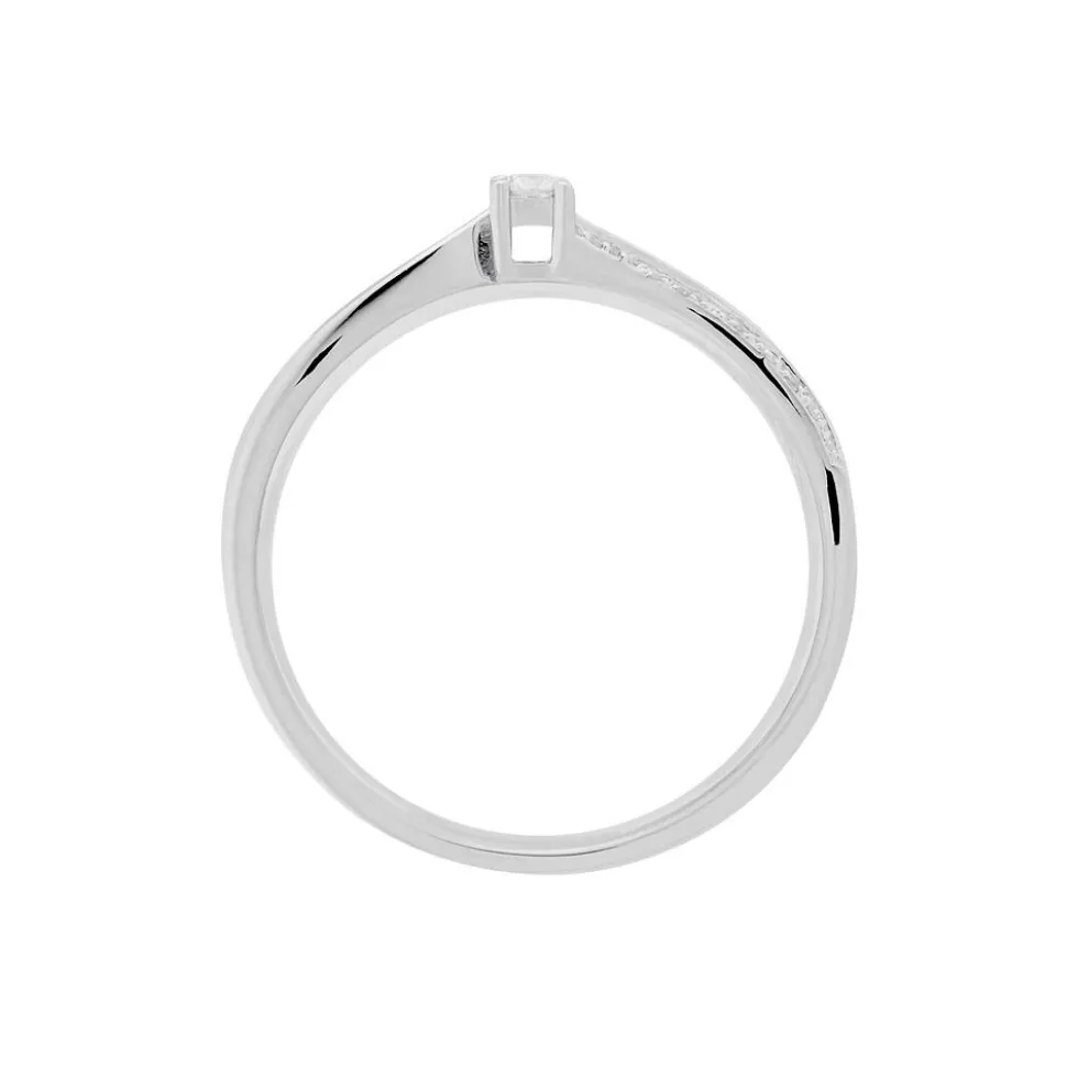 Bague Solitaire Asia Or Blanc Diamant