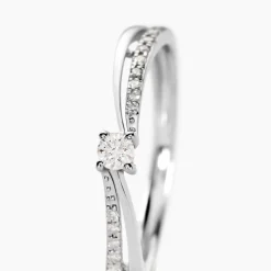 Bague Solitaire Asia Or Blanc Diamant