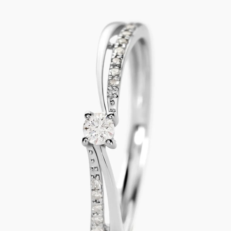Bague Solitaire Asia Or Blanc Diamant