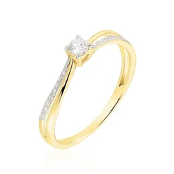 Bague Solitaire Asia Or Jaune Diamant